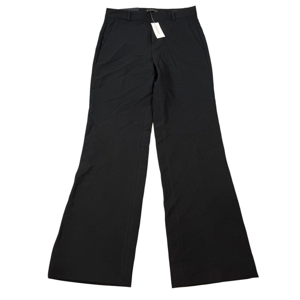 Banana Republic Womens Blake Black Wide Leg Mid-Rise Trousers Size 2